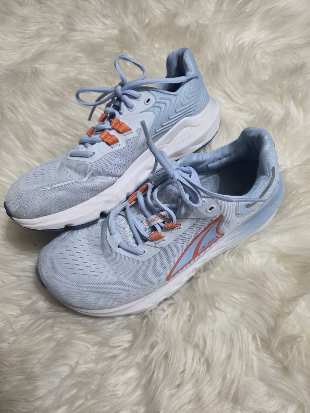 Altra Women’s Light Blue Running Shoes with Orange Accents